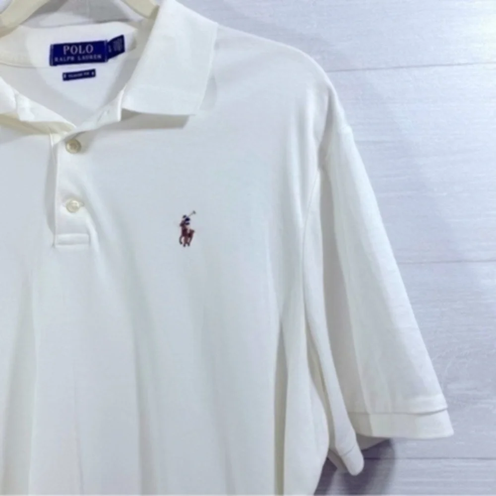 Polo Ralph Lauren Classic Fit Soft Cotton Polo Shirt Size L Color Antique Cream